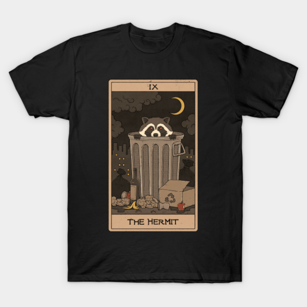 The Hermit -  Raccoons Tarot T-Shirt Unisex