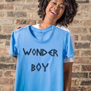 Black Wonderboy Font Logo t-shirt