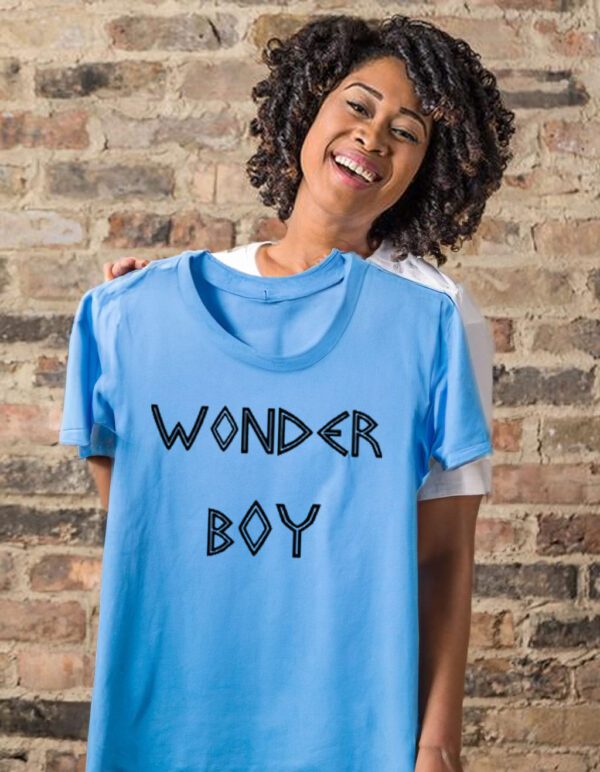 Black Wonderboy Font Logo t-shirt