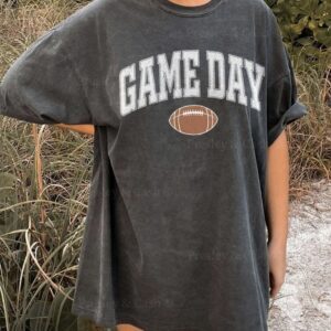 Game Day Shirt Football Fan Shirt Oversized Sports Tee Vintage Style Football Shirt