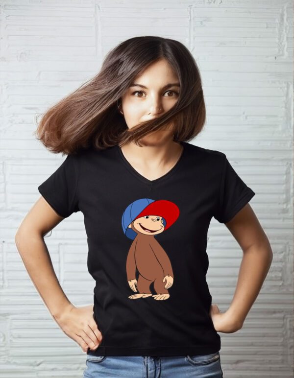 Graphic Big Cap Curious George Tee Shirt