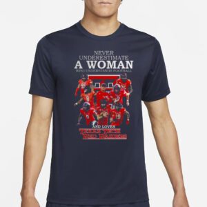 Never Underestimate A Woman Who Understands Football And Loves Texas Tech Red Raiders 2023 T-Shirt