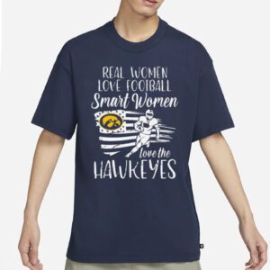 Real Girls Love Football Smart Women Love The Iowa Hawkeyes USA Flag 2023 Shirt