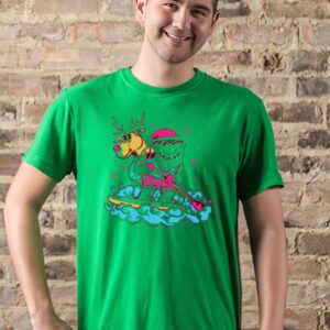 Santa surfing christmas holiday vacation t-shirts