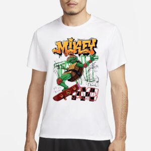 Teenage mutant ninja turtles mutant mayhem skater mikey art design t shirt