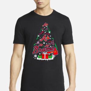 Atlanta Braves Santa Tree Christmas 2023 shirt