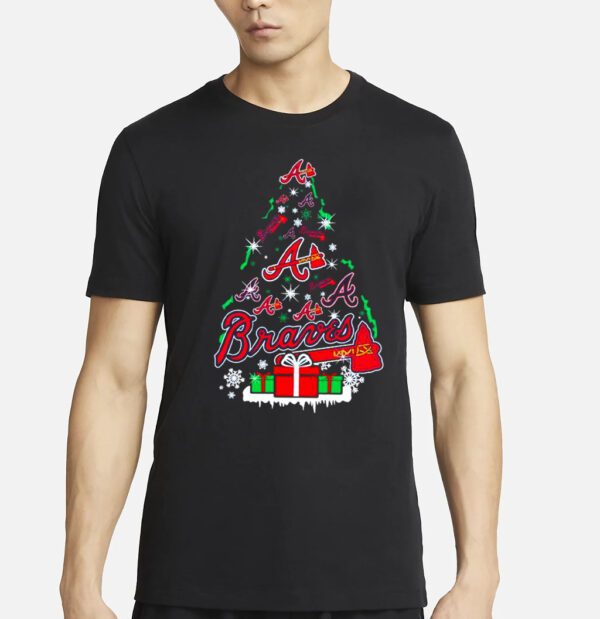 Atlanta Braves Santa Tree Christmas 2023 shirt