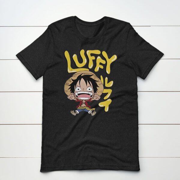 Chibi Luffy With Bubble Name And Kanji Shirt