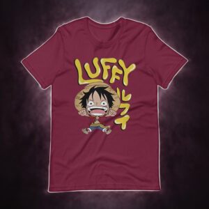 Chibi Luffy With Bubble Name And Kanji Shirts