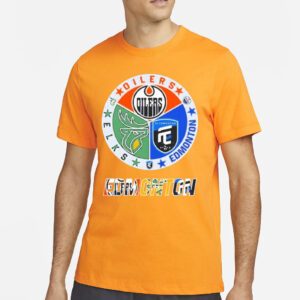 Edmonton Circle Logo Sport Teams Oilers Elks Shirt