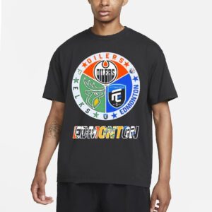 Edmonton Circle Logo Sport Teams Oilers Elks Shirts