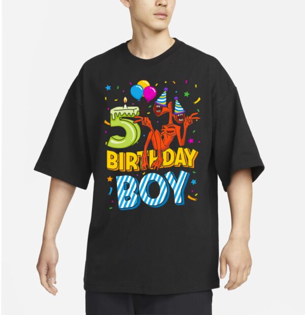 Kids 5 Siren Head Birthday Boy Shirt