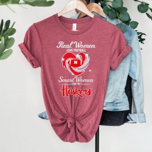 Nebraska Cornhuskers Real Women Love Football Smart Women Love The Huskers Diamond Love T-Shirt