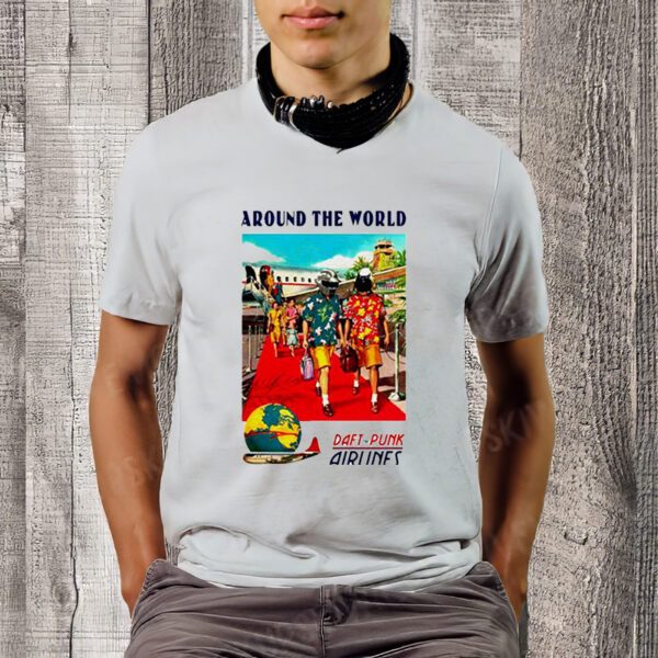 Quirk Douglass Around The World Daft Punk Airlines ShirtT