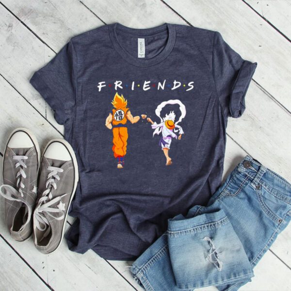 Songoku Super Saiyan 2 and Monkey D Luffy Gear 5 friends shirt