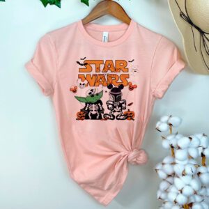 Star Wars Yoda And Boba Fett Skeleton Halloween Shirts