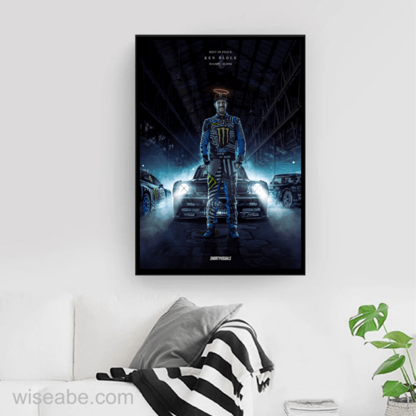 Memorial Hoonigan Ken Block With Mustang Poster - Wiseabe Apparels - Image 2