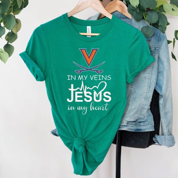 Virginia Cavaliers Logo 2023 In My Veins Jesus In My Heart shirt