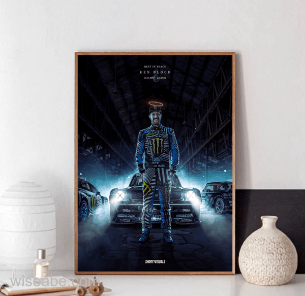 Memorial Hoonigan Ken Block With Mustang Poster - Wiseabe Apparels