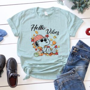 snoopy hello vibes fall shirt