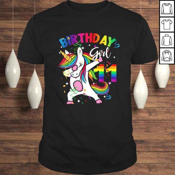 11 Year Old Kid 11th Birthday Gift Dabbing Unicorn T-shirt