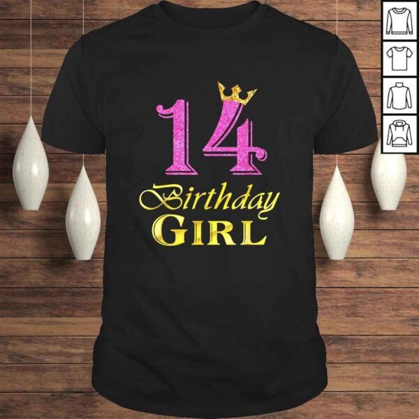 14 Birthday Girl Princess Shirt 14 Years Old 14th Birthday T-shirt