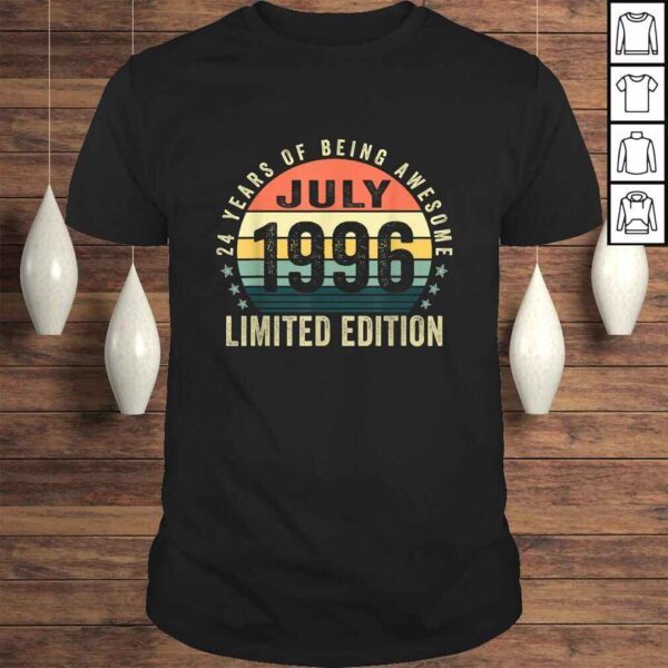 24 Years Old Gifts July 1996 Limited Edition 24th Birthday V-Neck T-Shirt