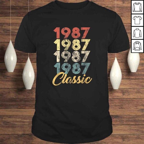 33th Birthday Born in 1987 Retro Birthday Tee Shirt