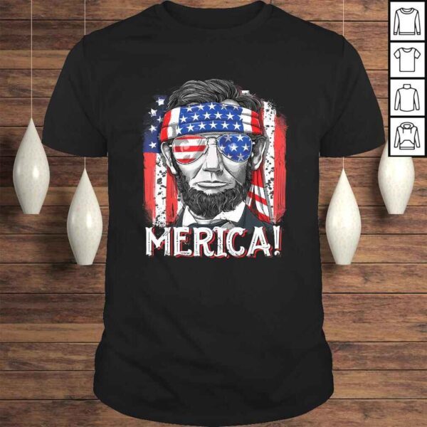 4th of July Shirts for Men Merica Abe Lincoln Women Tee Gift