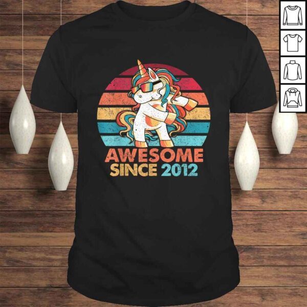 7th Birthday Shirt Awesome Since 2012 Unicorn Flossing Shirt