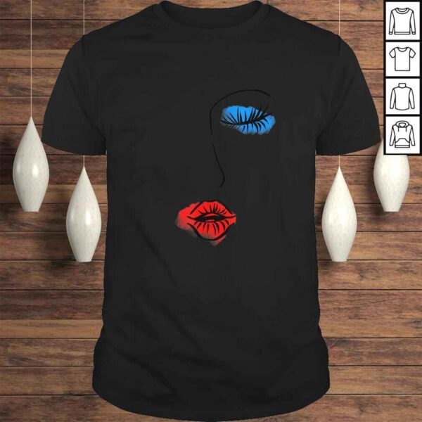 Abstract Art Face Sketch Lipstick Makeup Print Artist Lover Shirt