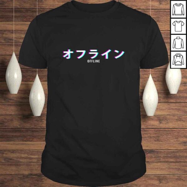 Aesthetic Offline Japanese Text Vaporwave Shirt