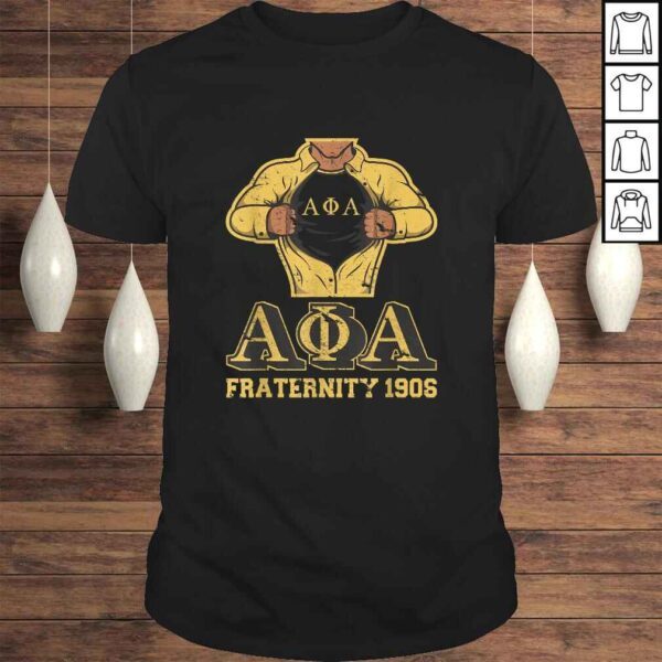 Alpha Fraternity Phi Men's Alpha Frat 1906 Black Gold Shirt