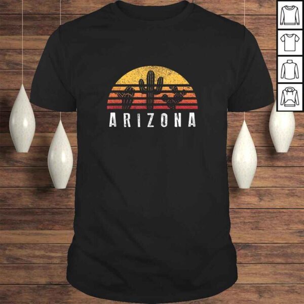 Arizona Retro Sunset Cactus Shirt Cool Vacation Gift