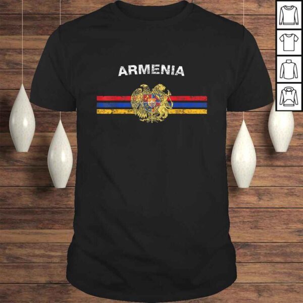 Armenian Flag Shirt  Armenian Emblem & Armenia Flag V-Neck T-Shirt