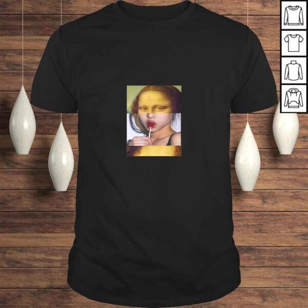 ArtCollage Mona Lisa Lollipop Gioconda  Adults TShirt