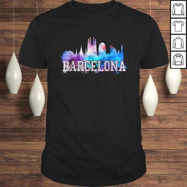 Barcelona Shirt - Skyline Watercolor Art Souvenir Gift