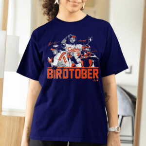 Birdtober Adley Rutschman Gunnar Henderson Cedric Mullins Baltimore Orioles T-Shirtt