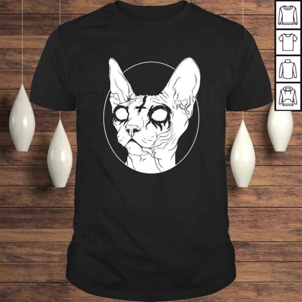 Black Metal Sphynx Cat I Goth and Death Metal T-shirt