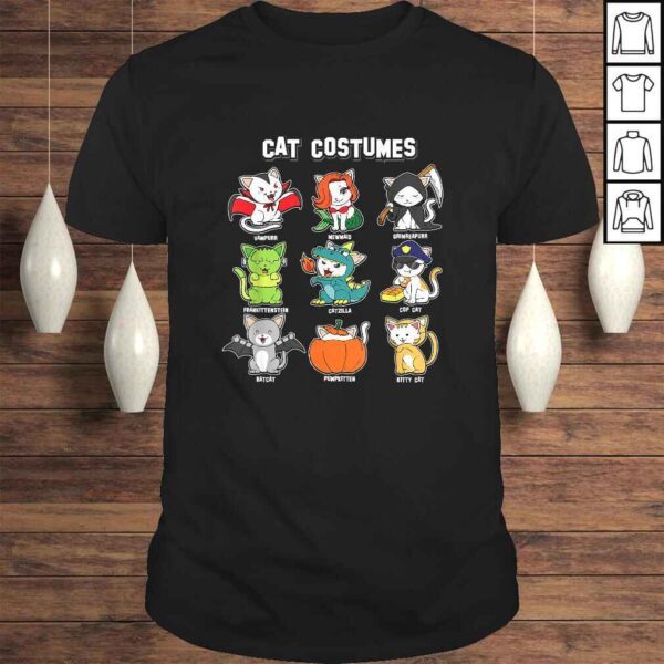 Cat Halloween Costumes Shirt Funny Kitten Cat Lover TShirt