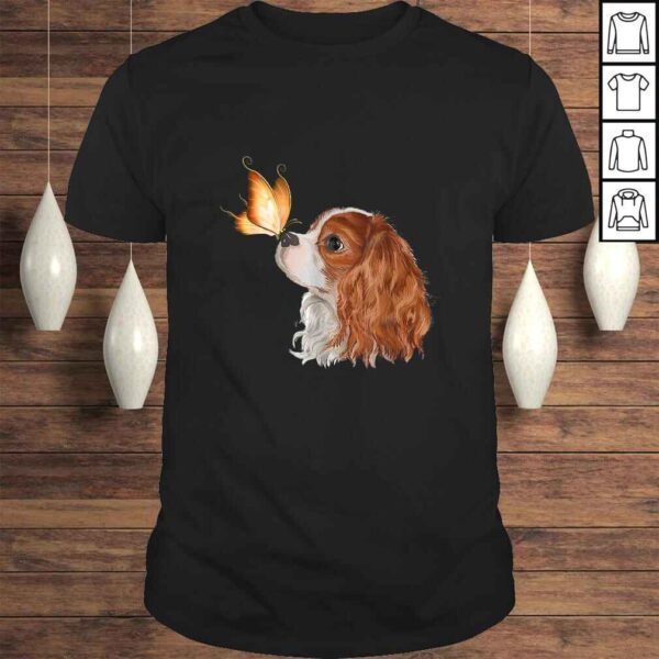 Cavalier King Charles Spaniel with Butterfly - Dog Lover Shirt