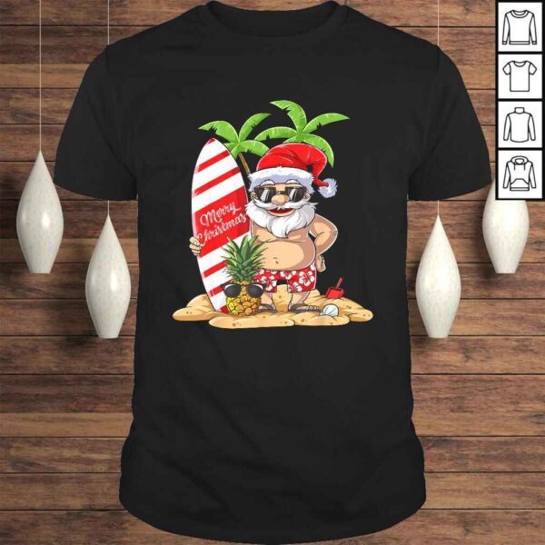 Christmas in July Santa Hawaiian Surfing Gifts Summer Surf Shirt