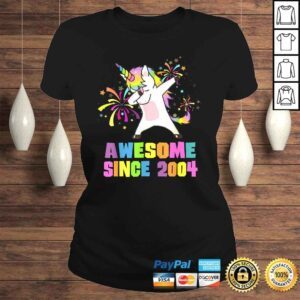 ClassicLadies 16 Years Old 16th Birthday Awesome Since 2004 Unicorn Tee Shirt