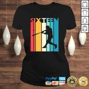 ClassicLadies 16th Birthday Gift Sixteen Vintage Baseball 16 Year Old Tshirt