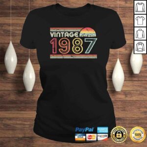 ClassicLadies 1987 Vintage Shirt Birthday Gift Tee Retro Style Gift Top