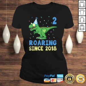 ClassicLadies 2 Year Old Shirt 2nd Birthday Boy Toddler Dinosaur Kids TShirt