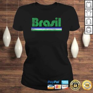 ClassicLadies 2020 Brasil Brazil Fan Retro Vintage Flag TShirt