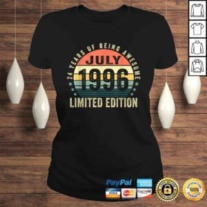 ClassicLadies 24 Years Old Gifts July 1996 Limited Edition 24th Birthday VNeck TShirt