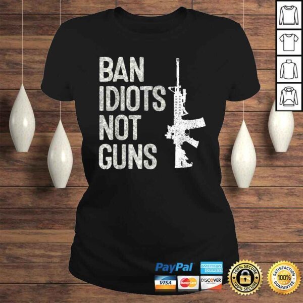 2A 2nd Amendment 2A Pro-Gun AR15 Ban Idiots Not Guns V-Neck T-Shirt - Image 3