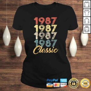 ClassicLadies 33th Birthday Born in 1987 Retro Birthday Tee Shirt